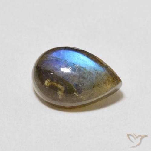 4.00ct Natural Multicolor Labradorite, Pear Shape, Translucent
