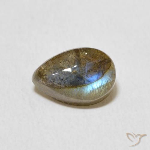 1.87ct Natural Multicolor Labradorite, Pear Shape, Translucent