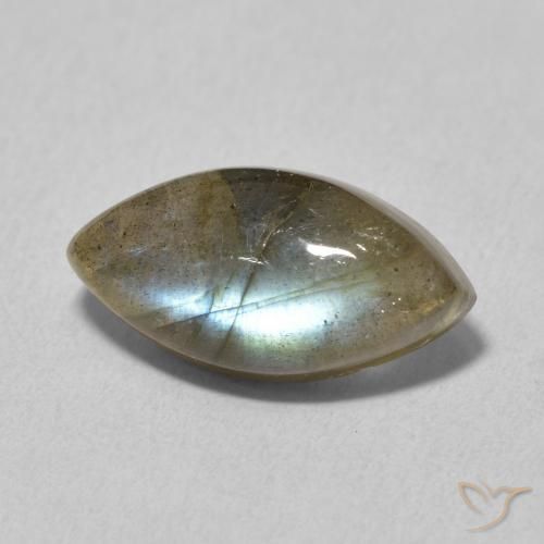 5.19 ct Multicolor Labradorite Stone, Natural Labradorite in Marquise Cabochon Shape for Sale
