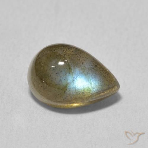 2.43ct Natural Multicolor Labradorite, Pear Shape, Translucent