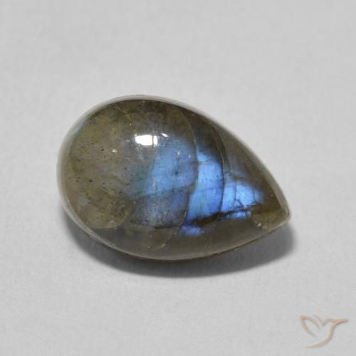 4.10ct Natural Multicolor Labradorite, Pear Shape, Translucent