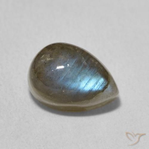 2.93 ct Multicolor Labradorite Stone, Natural Labradorite in Pear Cabochon Shape for Sale