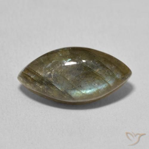 5.31 ct Multicolor Labradorite Stone, Natural Labradorite in Marquise Cabochon Shape for Sale