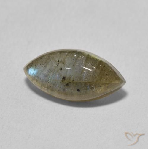 3.61 ct Multicolor Labradorite Stone, Natural Labradorite in Marquise Cabochon Shape for Sale