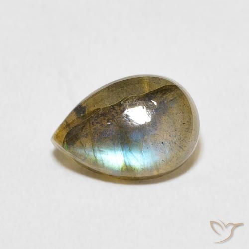 2.17ct Natural Multicolor Labradorite, Pear Shape, Translucent