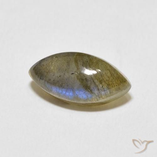 3.96 ct Multicolor Labradorite Stone, Natural Labradorite in Marquise Cabochon Shape for Sale