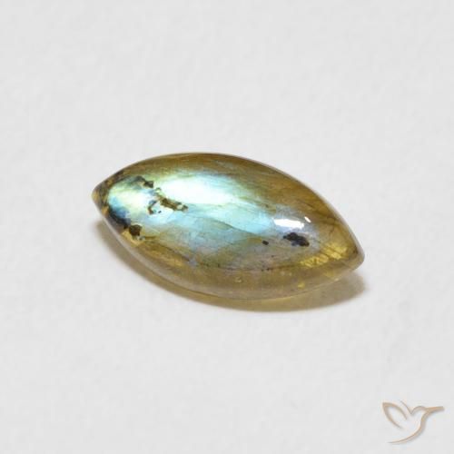 0.95 ct Multicolor Labradorite Stone, Natural Labradorite in Marquise Cabochon Shape for Sale