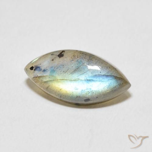 4.56 ct Multicolor Labradorite Stone, Natural Labradorite in Marquise Cabochon Shape for Sale