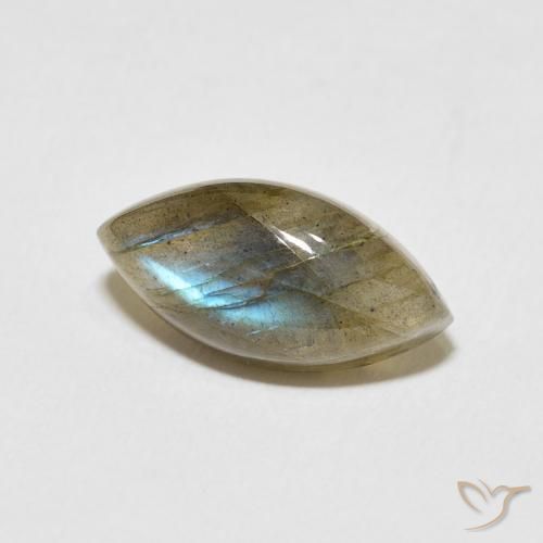 5.51 ct Multicolor Labradorite Stone, Natural Labradorite in Marquise Cabochon Shape for Sale
