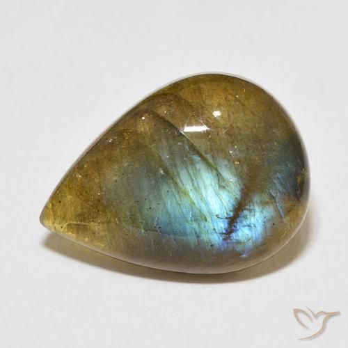 8.56ct Natural Multicolor Labradorite, Pear Shape, Translucent