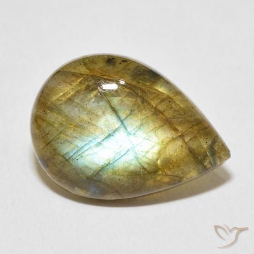 8.73ct Natural Multicolor Labradorite, Pear Shape, Translucent