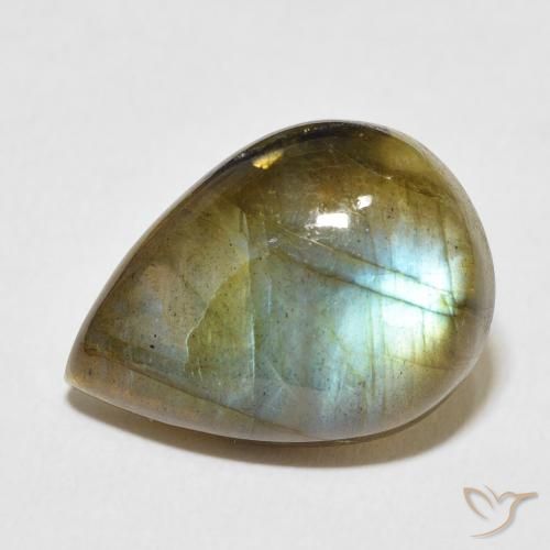 10.51ct Natural Multicolor Labradorite, Pear Shape, Translucent