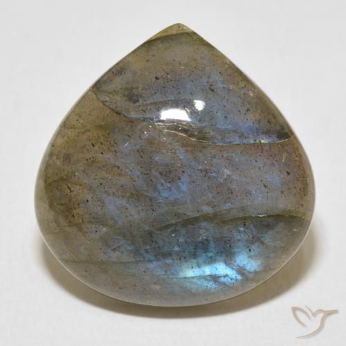 22.02ct Natural Multicolor Labradorite, Pear Shape, Translucent, Photo A