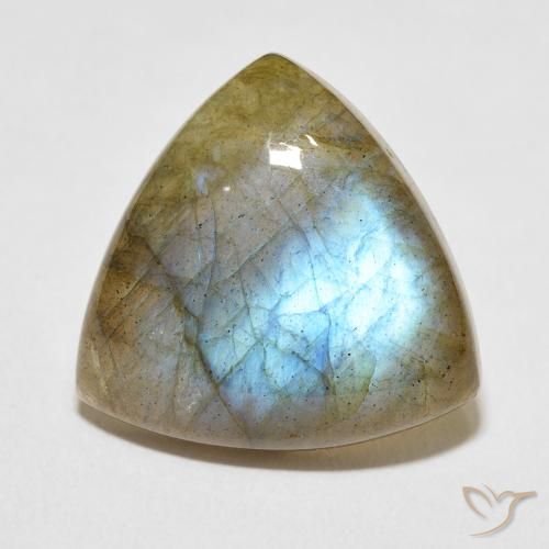 13.86ct Natural Multicolor Labradorite, Trillion, Translucent
