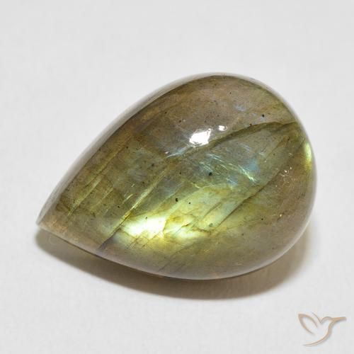 12.53ct Natural Multicolor Labradorite, Pear Shape, Translucent