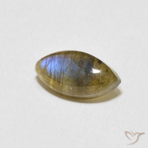 1.31 ct Multicolor Labradorite Stone, Natural Labradorite in Marquise Cabochon Shape for Sale