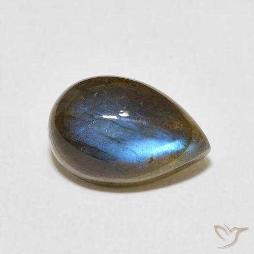 3.93ct Natural Multicolor Labradorite, Pear Shape, Translucent
