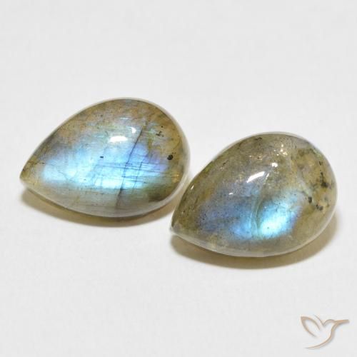 12.40ctw Natural Multicolor Labradorite, Pear Shape, Translucent