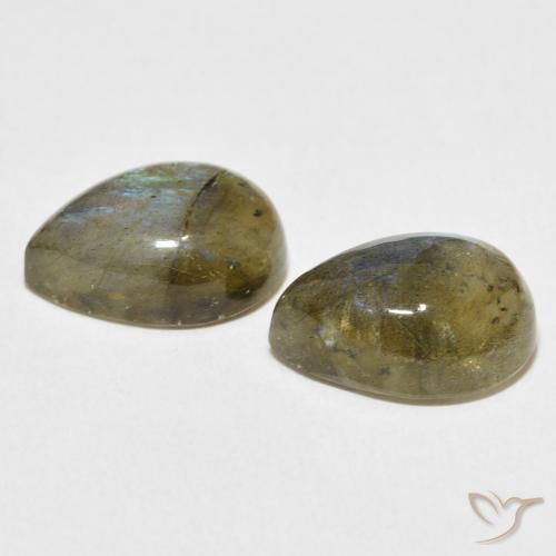 Labradorite Gemstones in 14 x 10 mm (calibrated) Size for Sale, Labradorite Stones in Multicolor Color
