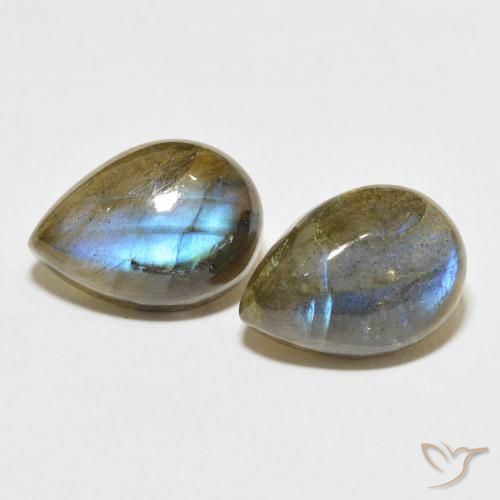 12.84ctw Natural Multicolor Labradorite, Pear Shape, Translucent