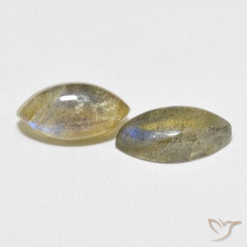 4.76 ctw Multicolor Labradorite Stones, Natural Labradorite in Marquise Cabochon Shape for Sale
