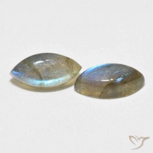 4.75 ctw Multicolor Labradorite Stones, Natural Labradorite in Marquise Cabochon Shape for Sale