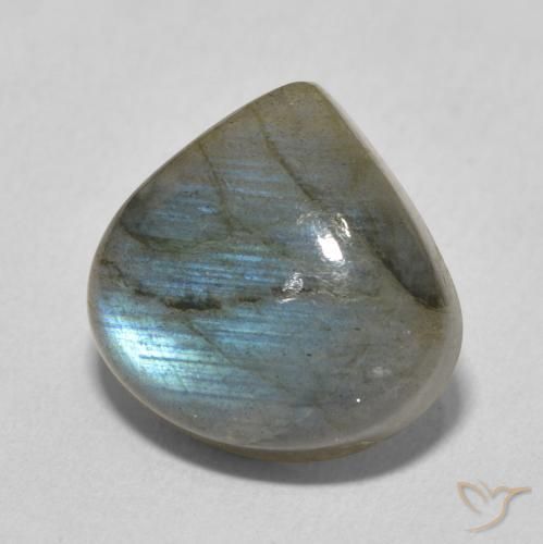 6.93 ct Multicolor Labradorite Stone, Natural Labradorite in Pear Cabochon Shape for Sale