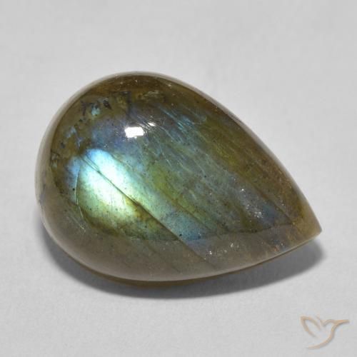 11.67ct Natural Multicolor Labradorite, Pear Shape, Translucent