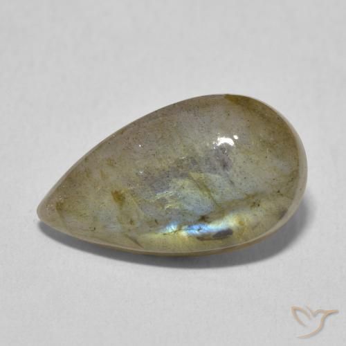 6.59ct Natural Multicolor Labradorite, Pear Shape, Translucent