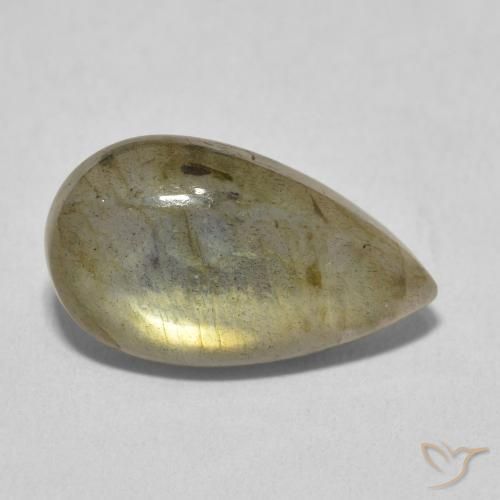 6.59 ct Multicolor Labradorite Stone, Natural Labradorite in Pear Cabochon Shape for Sale