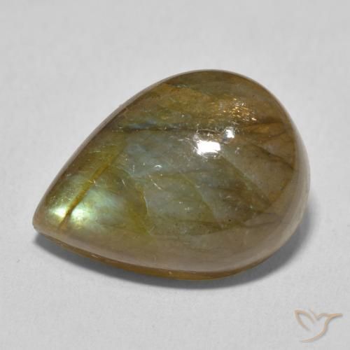 12.00ct Natural Multicolor Labradorite, Pear Shape, Translucent