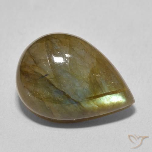 12.00 ct Multicolor Labradorite Stone, Natural Labradorite in Pear Cabochon Shape for Sale