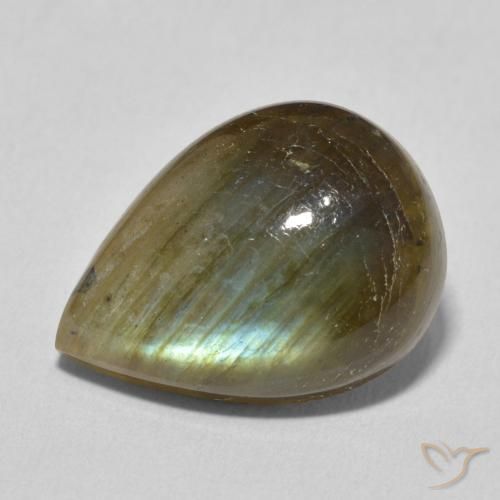 10.59ct Natural Multicolor Labradorite, Pear Shape, Translucent