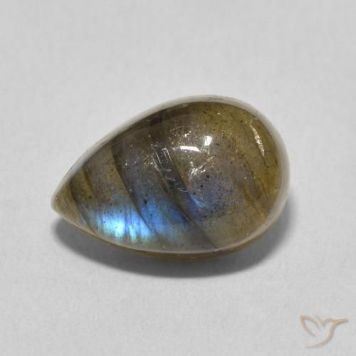 4.13ct Natural Multicolor Labradorite, Pear Shape, Translucent