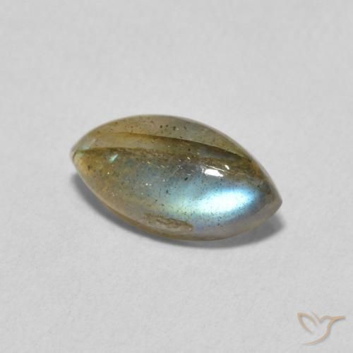 1.43 ct Multicolor Labradorite Stone, Natural Labradorite in Marquise Cabochon Shape for Sale