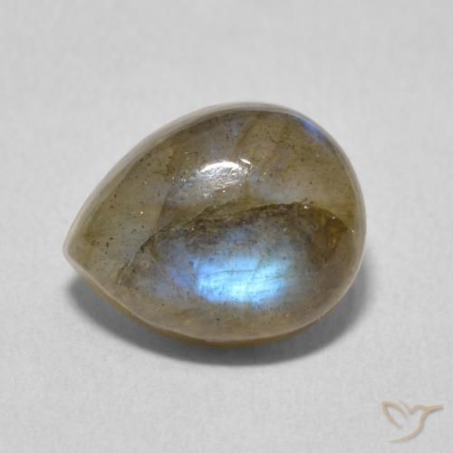 3.86ct Natural Multicolor Labradorite, Pear Shape, Translucent