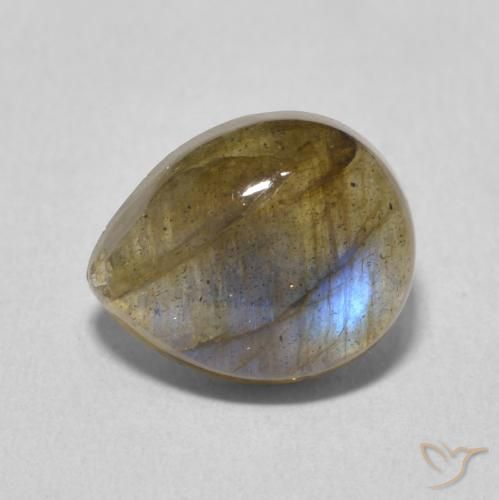 3.83ct Natural Multicolor Labradorite, Pear Shape, Translucent