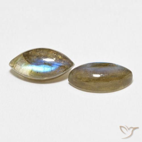 4.91 ctw Multicolor Labradorite Stones, Natural Labradorite in Marquise Cabochon Shape for Sale