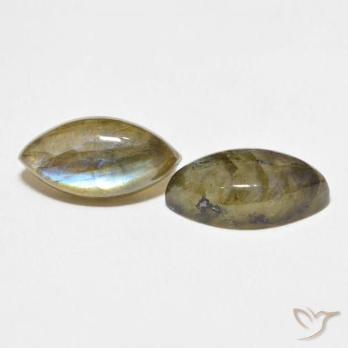 10.36 ctw Multicolor Labradorite Stones, Natural Labradorite in Marquise Cabochon Shape for Sale