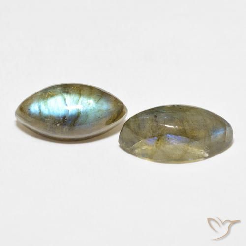 10.96 ctw Multicolor Labradorite Stones, Natural Labradorite in Marquise Cabochon Shape for Sale