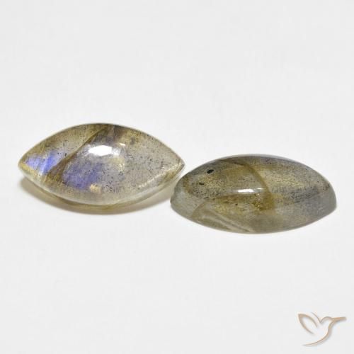 10.02 ctw Multicolor Labradorite Stones, Natural Labradorite in Marquise Cabochon Shape for Sale