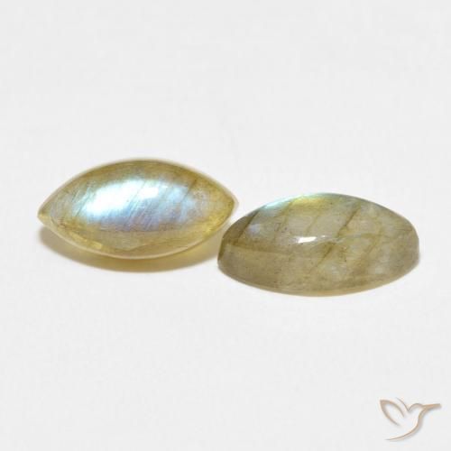 4.51 ctw Multicolor Labradorite Stones, Natural Labradorite in Marquise Cabochon Shape for Sale