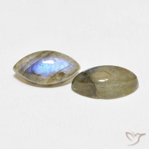 4.70 ctw Multicolor Labradorite Stones, Natural Labradorite in Marquise Cabochon Shape for Sale