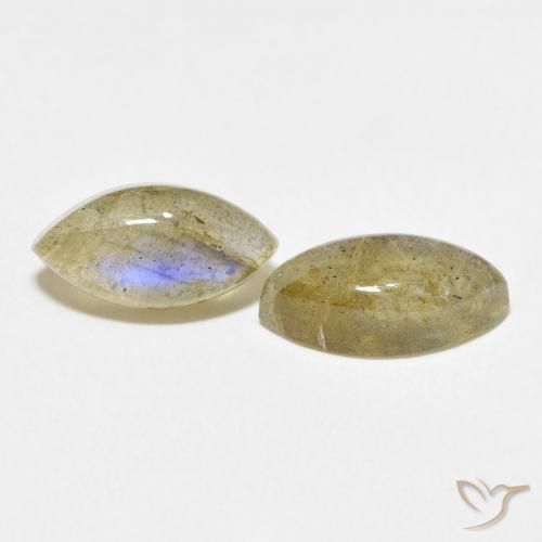 4.96 ctw Multicolor Labradorite Stones, Natural Labradorite in Marquise Cabochon Shape for Sale