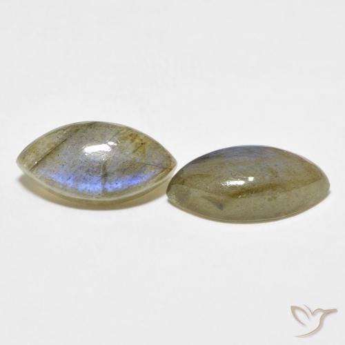 9.66 ctw Multicolor Labradorite Stones, Natural Labradorite in Marquise Cabochon Shape for Sale