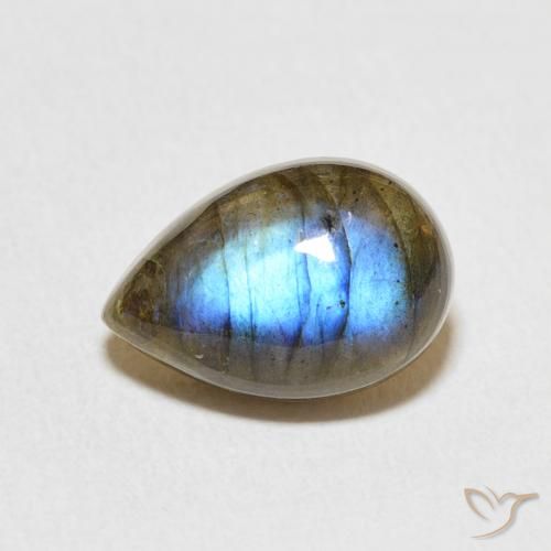 4.07ct Natural Multicolor Labradorite, Pear Shape, Translucent