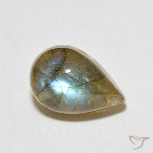 4.17ct Natural Multicolor Labradorite, Pear Shape, Translucent