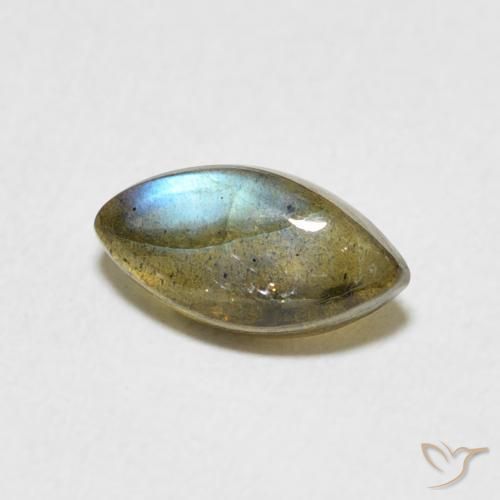 1.32 ct Multicolor Labradorite Stone, Natural Labradorite in Marquise Cabochon Shape for Sale