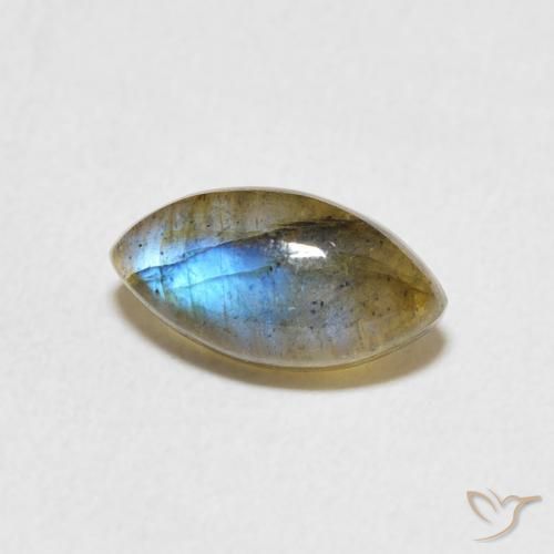 1.46 ct Multicolor Labradorite Stone, Natural Labradorite in Marquise Cabochon Shape for Sale