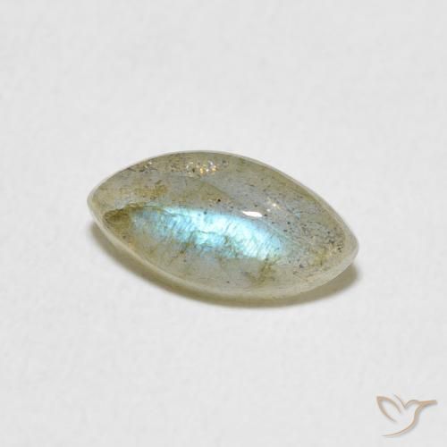 1.32 ct Multicolor Labradorite Stone, Natural Labradorite in Marquise Cabochon Shape for Sale